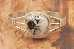 Native American Jewelry Genuine White Buffalo Turquoise Bracelet